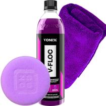 V-Floc 500ml Shampoo pH Neutro Concentrado Lavagem + Pano + Aplicador - Vonixx