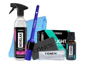 V-light Vitrificador De Faróis 20ml + Revelax 500ml Flanela