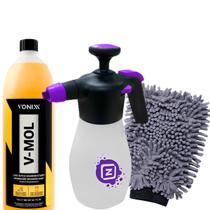 V-mol Shampoo Pulverizador Compressão Luva Microfibra Vonixx