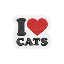 V0013-001 I Love Cats Patch Bordado 6,5x7,3cm