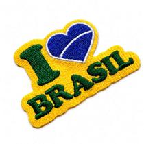 V0065-075C Eu Amo O Brasil Patch Bordado Patriota Termocolan V0065-075C Eu Amo O Brasil Patch Bordado Patriota Termocolan