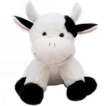 Vaca Branca Manchas Pretas 32Cm - Pelúcia