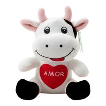 Vaca De Pelúcia Branca Coração Amor 21cm Fazendinha - Preta Vaca De Pelúcia Branca Coração Amor 21cm Fazendinha - Preta