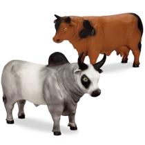 Vaca E Touro Farm Animals Bonecos De Vinil - Bee Toys