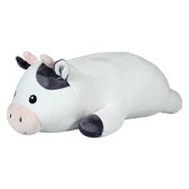 Vaca Malhada Pelúcia Deitada Almofada 50Cms - Branco Vaca Malhada Pelúcia Deitada Almofada 50Cms - Branco