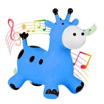 Vaca Upa Upa Vinil para Crianças e Bebês Cavalinho de Montar Azul