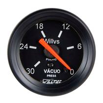 Vacuômetro 0-30 Pol/hg 52mm Preto Willys