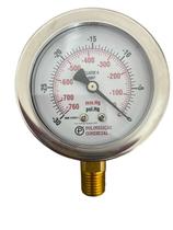 Vacuômetro Caixa Inox Visor 63 Mm Vertical 1/4 Npt 760 Mmhg Polimedição