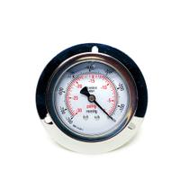 Vacuômetro horizontal - diam.63mm (2.1/2” ) com escala de -30 inHg x -760 mmHg - Com Flange Vacuômetro horizontal - diam.63mm (2.1/2” ) com escala de -30 inHg x -760 mmHg - Com Flange
