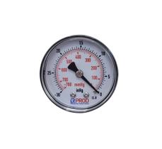 Vacuômetro horizontal - diam.63mm (2.1/2” ) com escala de -30 inHg x -760 mmHg