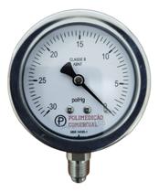 Vacuometro Total Inox 63r -30pol/hg R.1/4 + Fura Lata