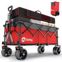 Vagão estendido dobrável dobrável Sekey 48" L 200 kg vermelho e cinza
