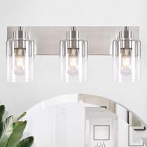Vaidade de banheiro Chosenior 3-Light com abajur de vidro Vaidade de banheiro Chosenior 3-Light com abajur de vidro