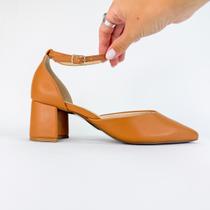 Val - sapato feminino com bico fino e salto bloco 1854