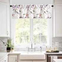Valance VOGOL Country Style com estampa de pássaro roxo de 60 x 14 polegadas de poliéster