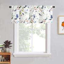 Valances VOGOL Birds Print, estilo country, 60x45cm, poliéster azul