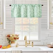 Valances VOGOL Country Style, estampa de folhas, 52x18cm, verde, 1 peça