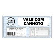 Vale Com Canhoto 15,5x7cm Para Compras e Anotações
