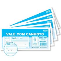 Vale com Canhoto 50 Folhas Kit 5 Blocos 15x7 São Domingos Ideal para Emissão de Vales Recibos