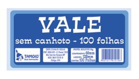 Vale sem canhoto 100 folhas Tamoio Vale sem canhoto 100 folhas Tamoio