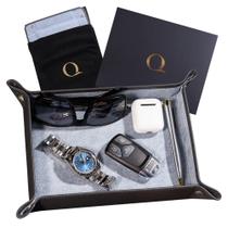 Valet Tray WATCHBANDS para homens, organizador de mesa de cabeceira cinza/azul Valet Tray WATCHBANDS para homens, organizador de mesa de cabeceira cinza/azul