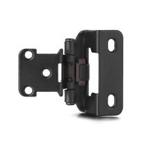 Vallecloud Kit com 4 peças (2 pares) de dobradiças foscas pretas para armário de cozinha, fechamento automático, sobreposição de 1/2", dobradiças semivisíveis para portas de armário Vallecloud Kit com 4 peças (2 pares) de dobradiças foscas pretas para armário de cozinha, fechamento automático, sobreposição de 1/2", dobradiças semivisíveis para portas de armário