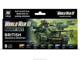 Vallejo Model Color WWIII Blindados e Infantaria Britânicos 8x17 ml Vallejo Model Color WWIII Blindados e Infantaria Britânicos 8x17 ml