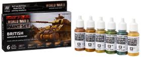 Vallejo VAL70204 AV Model Color Set-WWII British Armour&Infantry, 17 ml (Pacote de 6)