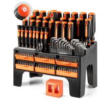 ValueMax 126PC Chave de fenda magnética conjunto com organizador de estantes de plástico, magnetizador desmagnetizador, ferramentas DIY e equipamentos para homens mulheres mecânicas, Herramientas Tool Bit Kit Home Improvement Gift