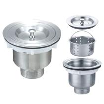 Válvula 4 1/2 Ralo De Pia Cozinha Com Cesto Higiênico Demima Acabamento Cromado Cor Prateado