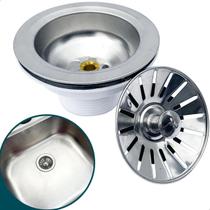 Válvula Americana 3 ½ Para Cuba Pia Cozinha Ralo Inox ABS Válvula Americana 3 ½ Para Cuba Pia Cozinha Ralo Inox ABS