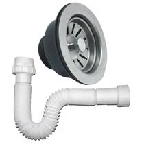 Valvula americana 3 1/2" ralinho e sifão flexível branco Valvula americana 3 1/2" ralinho e sifão flexível branco