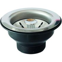 Válvula Americana em Inox para Pia Cuba Tanque 3.1/2" (puxador Plástico Cromado)