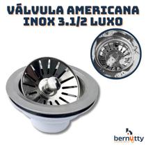 Válvula Americana Inox 3.1/2 Com Cestinha Pia Cozinha Cuba Válvula Americana Inox 3.1/2 Com Cestinha Pia Cozinha Cuba
