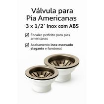 Válvula Americana Inox 3.1/2" Para Pia de Cozinha Alta Qualidade premium com cesto escoamento