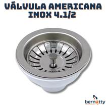 Válvula Americana Inox 4.1/2 Com Cestinha Pia Cozinha Cuba