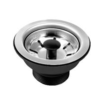 Válvula Americana Inox Cromada Escoamento Pia Cozinha 3.1/2'' Com Cestinha