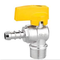 Válvula Angular Esfera Registro Gás Macho Espigão 1/2Pol.