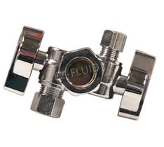 Válvula angular EZ-FLUID de latão com dupla saída e fechamento de 1/4 de volta Válvula angular EZ-FLUID de latão com dupla saída e fechamento de 1/4 de volta