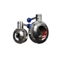 Válvula borboleta inox 304/silicone solda od c/ alavanca pino trava 1''