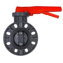 Válvula Borboleta PVC-U EPDM PN10 D.125 - 5" com Alavanca para Controle de Fluxo Aqua Plastic Válvula Borboleta PVC-U EPDM PN10 D.125 - 5" com Alavanca para Controle de Fluxo Aqua Plastic