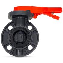 Válvula Borboleta PVC-U SCH80 PN10 com Alavanca de 75 mm (2 1/2") Válvula Borboleta PVC-U SCH80 PN10 com Alavanca de 75 mm (2 1/2")
