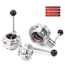 Válvula Borboleta Sanitária De Aço Inoxidável 304 34 1 12 2 Polegadas Tri Clamp Para Cerveja