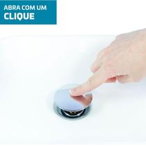 Válvula Click 1 1/4 Ralo Cuba Pia Banheiro Aço Inox Cromada