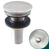 Válvula Click 7/8 Aço Inox Ralo De Pia Banheiro Escoamento 30mm Cuba Lavabo Lavatório Ralo Tanque 3cm