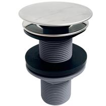 Valvula Click ABS 30mm Tampa Inox Ralo de Pia Banheiro Lavabo Valvula de Escoamento Cuba Lavatorio