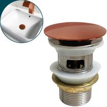 Valvula Click Com Ladrão 1 1/4 Rose Gold Ralo De Pia Cuba Banheiro Com Escape 40mm Ralo Dreno Escoamento Lavatório Luxo Lavabo