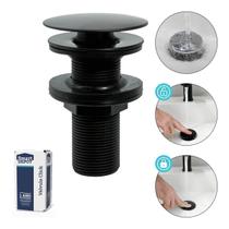 Válvula Click Inox Preta Lavatório 7/8