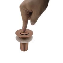 Válvula Click Lavatório Banheiro Pia Rosé Gold Brilhante Metal Luxo