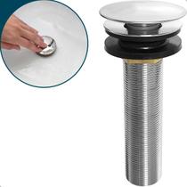 Valvula Click Longa Pia Cuba De Apoio Sobrepor 13cm Ralo De Banheiro Aço Inox ⅞ Ralo Escoamento Cuba Com Espessura Grossa Bancada Alvenaria